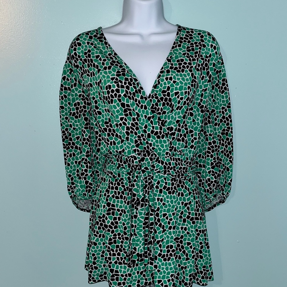 Charmed by Nancy Rose‎ Stylish Green and Black Women's Top Size 3X